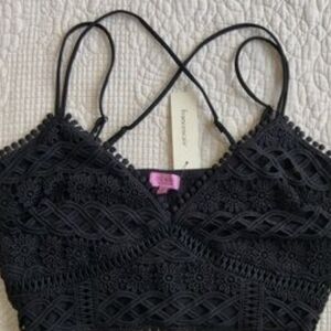 Miami Black Lace Crop Top
